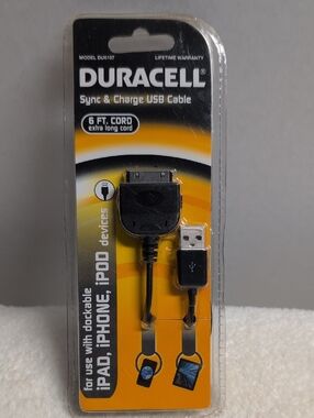 🌈5/$20🌈Bundle! Duracell  Sync & Charge USB Cable for iPad iPhone iPod Devices